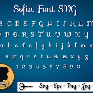 Sofia font svg - Sofia font silhouette -Alphabet letters SVG (zipped .eps .pdf .dxf .svg and .studio file) vector cutting files