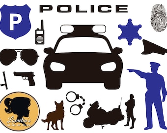 Police , Police svg, Police Silhouette, Police Car, Police officer svg,  SVG files for Silhouette Cameo or Cricut, vector, .svg, dxf eps