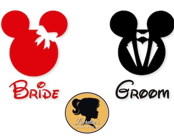 Bride and Groom svg, Mickey Mouse,Minnie Mouse, SVG files for Silhouette Cameo or Cricut, Couple svg, vector, svg, dxf eps