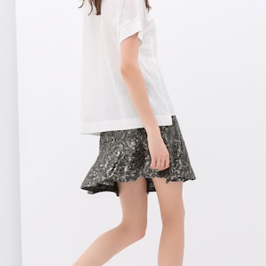1 EMBROIDERED sequin  FLARED SKIRT  , size xs  , made in India . Evening, party ,holiday skirt.Brand New with tags.