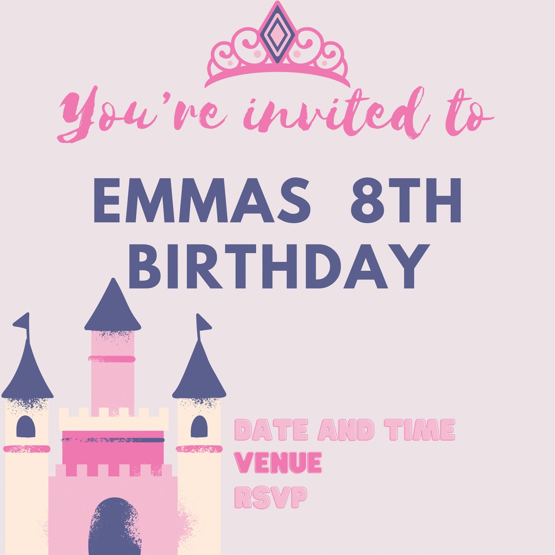 Birthday Party Invitation Canva Template Etsy