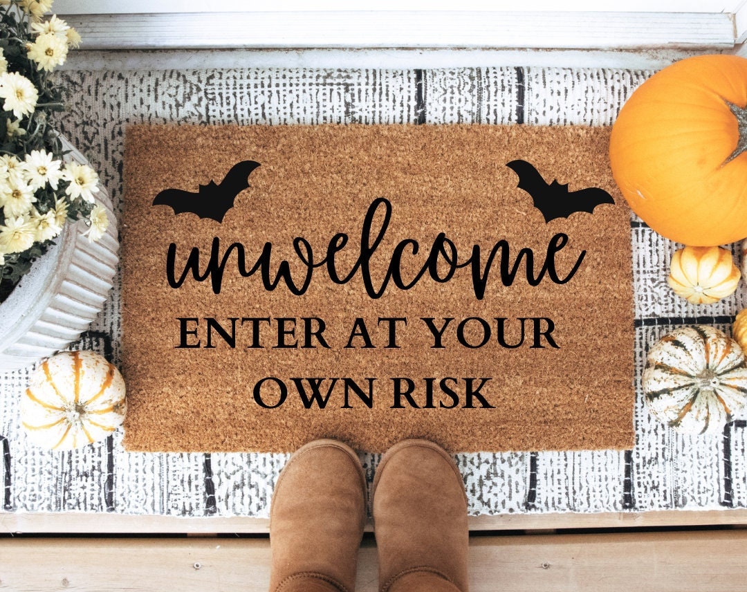 Enter at Your Own Risk Doormat Fall Doormat Etsy