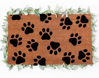 Paw Print Doormat - Animal Doormat - Dog/Cat Doormat -  Pattern Doormat - Spring Doormat - Summer Doormat - Farm Animals - Farm Doormat