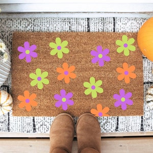 Halloween Daisy Doormat | Halloween Doormat | Fall Decor |  Decor | Housewarming Gift | Colorful Doormat | Bright Doormat