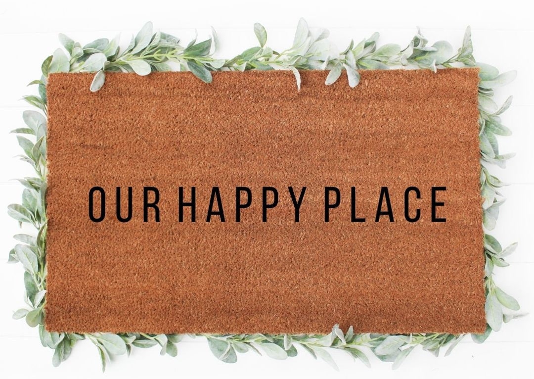 Our Happy Place Doormat Home Doormat Cute Doormats Etsy
