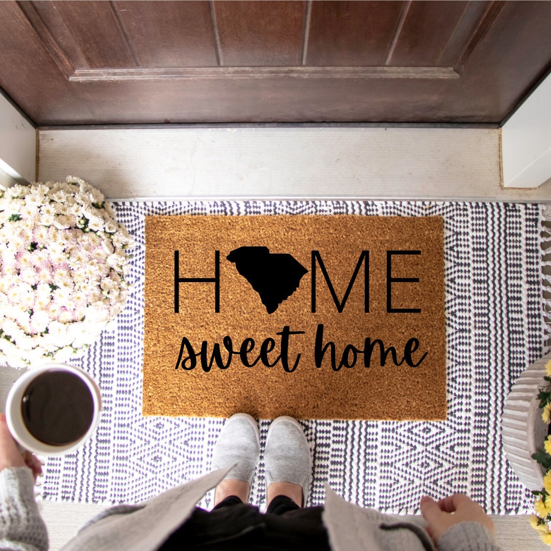 Home Sweet Home States Doormat State Doormats Home Sweet Etsy