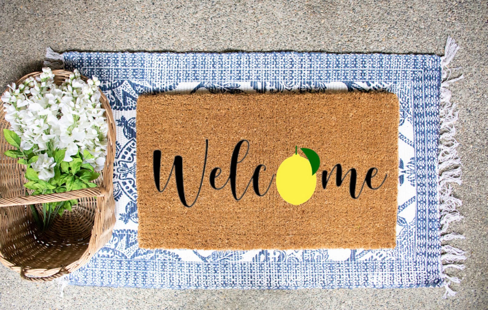 Lemon Mat Spring doormat Summer Doormat Lemon Etsy
