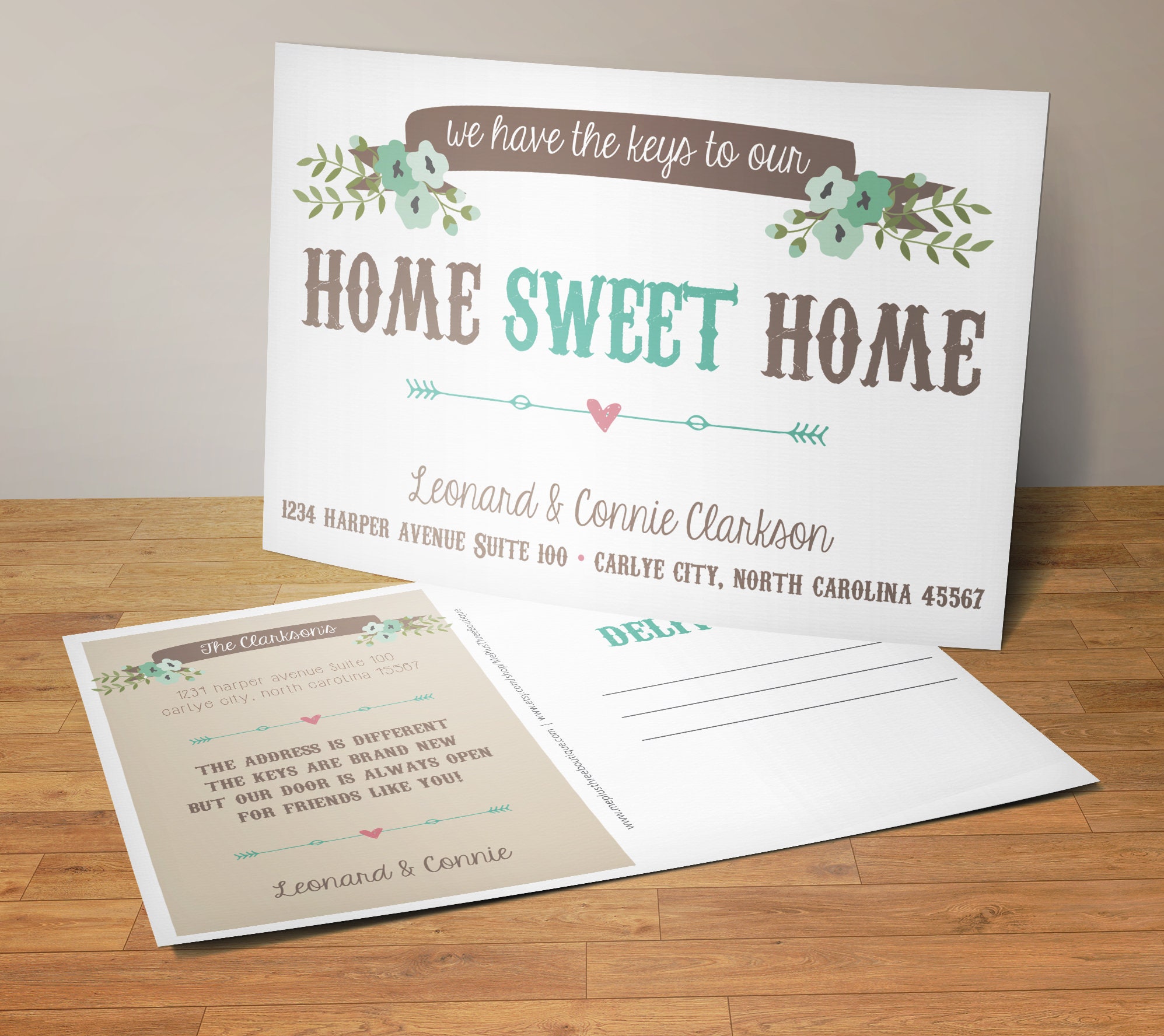 Home Sweet Home Postcards New Home Announcement New 