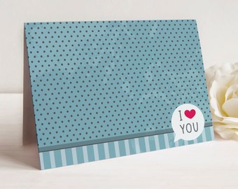 I Love You Note, Set of 10 Cards, Just Because Note