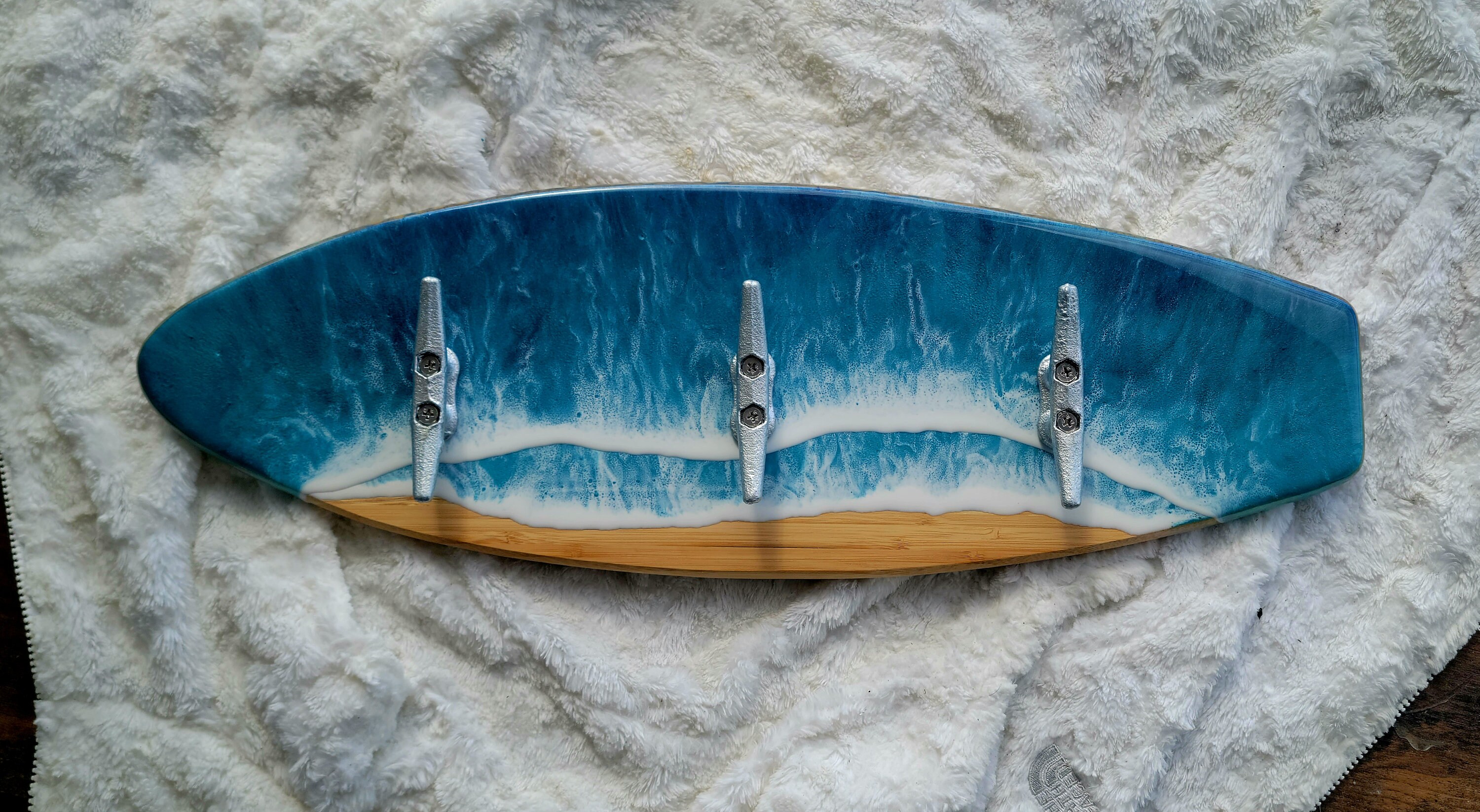 Ocean Bamboo Coat Rack Boat With 3D Ocean - Etsy