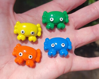 Colorful Crabs Polymer Clay Refrigerator Magnets Set of 2, 4, 6 Mix and Match Colors