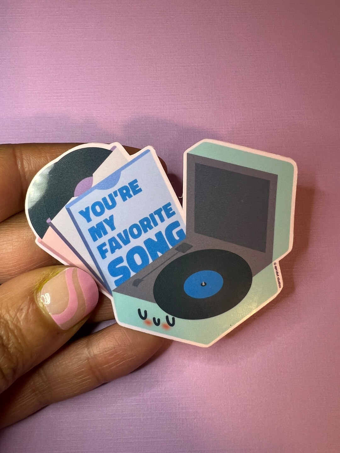 You're My Favorite Song Sticker Record Player Diecut Etsy
