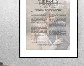 Familie Proclamatie Poster - Proclamatie aan de wereld met aangepaste familiefoto - LDS -