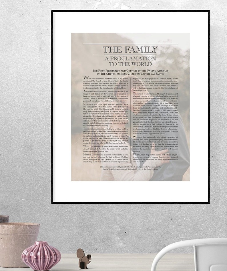 Family Proclamation Poster Proclamation to the World with Custom Family Photo LDS image 1