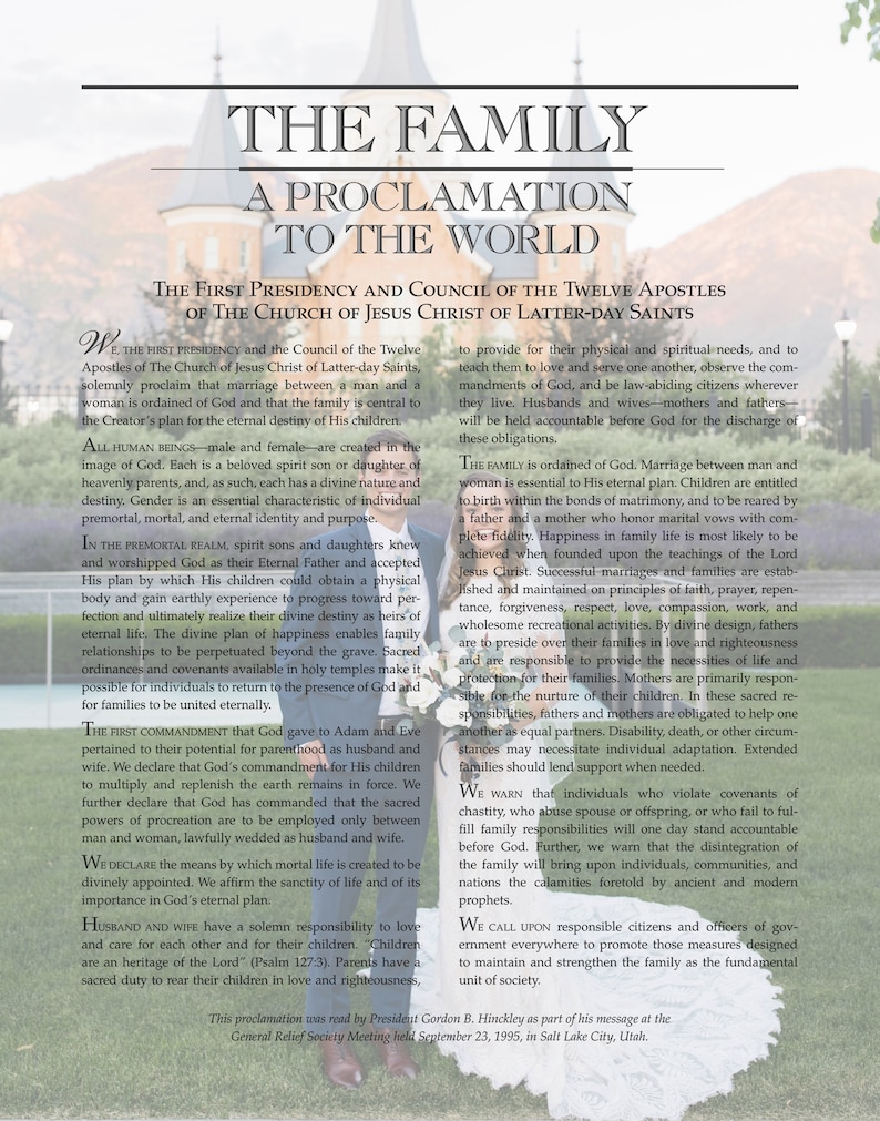 Family Proclamation Poster Proclamation to the World with Custom Family Photo LDS image 6