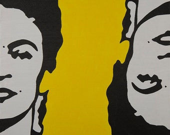 Two Fridas in Yellow Painting