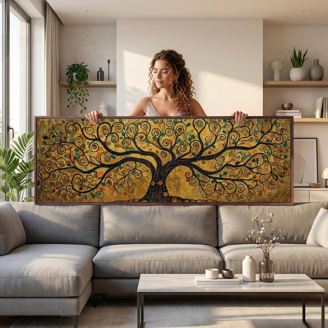 Tree of Life – Elegant Art Nouveau Mosaic Wall Art Inspired by Gustav ...