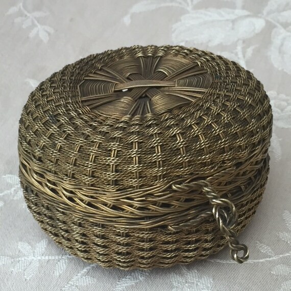 Exquisite Antique French WIREWARE Wickerwork JEWEL