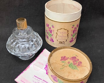 Old French Beautiful TOULOUSE ViOLETS BERDOUES Box + Empty Bottle Vintage Home BOUDoIR Decor CoLLECTIoN Perfume ca.1920 BRoCANTE Gift Idea