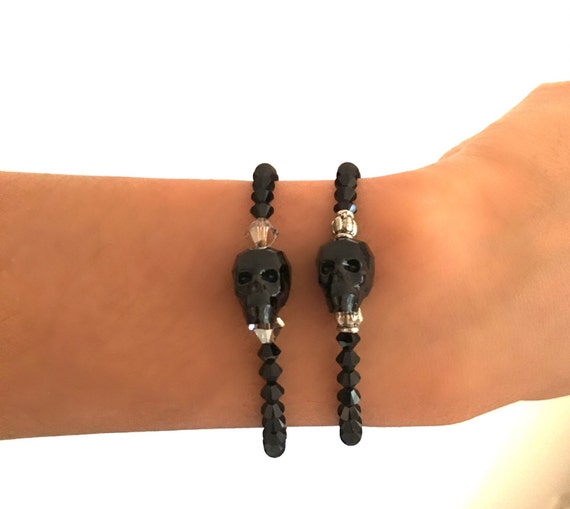 Crystal on sale skull bracelet