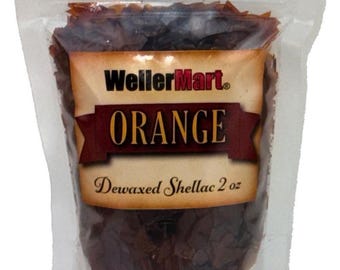 Dewaxed Orange Shellac Flakes 1/8 lb, or 2 oz, Quality, Antique Restoration