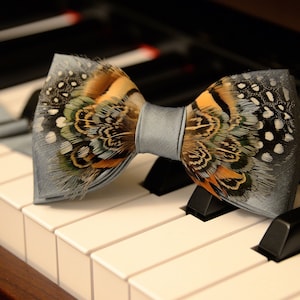 Wedding set of bowties Set for groom Peacock Wedding Mens Bow Tie Blue Wedding Wedding set Feather bow tie bowtie bow tie with feathers gift
