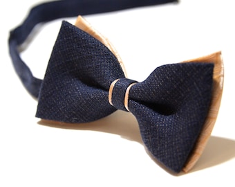 Mens Bow Tie Navy Blue Bow Tie Wedding Bow Tie Cotton Bow Tie Bow Tie for Men Gift for Men Gift for Him Gift Tie Bow Tie for Dad