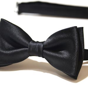 Pajarita negra para hombre Pajarita para boda Pajarita de satén Pajarita para hombre Regalo para hombre Regalo para novio Corbata de regalo Pajarita para papá Boda