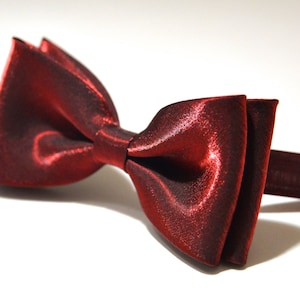Mens Bow Tie Red Bow Tie Wedding Bow Tie Organza Bow Tie Bow Tie for Men Red Glossy Bow Tie Gift for Men Gift for Him Tie Gift for Dad