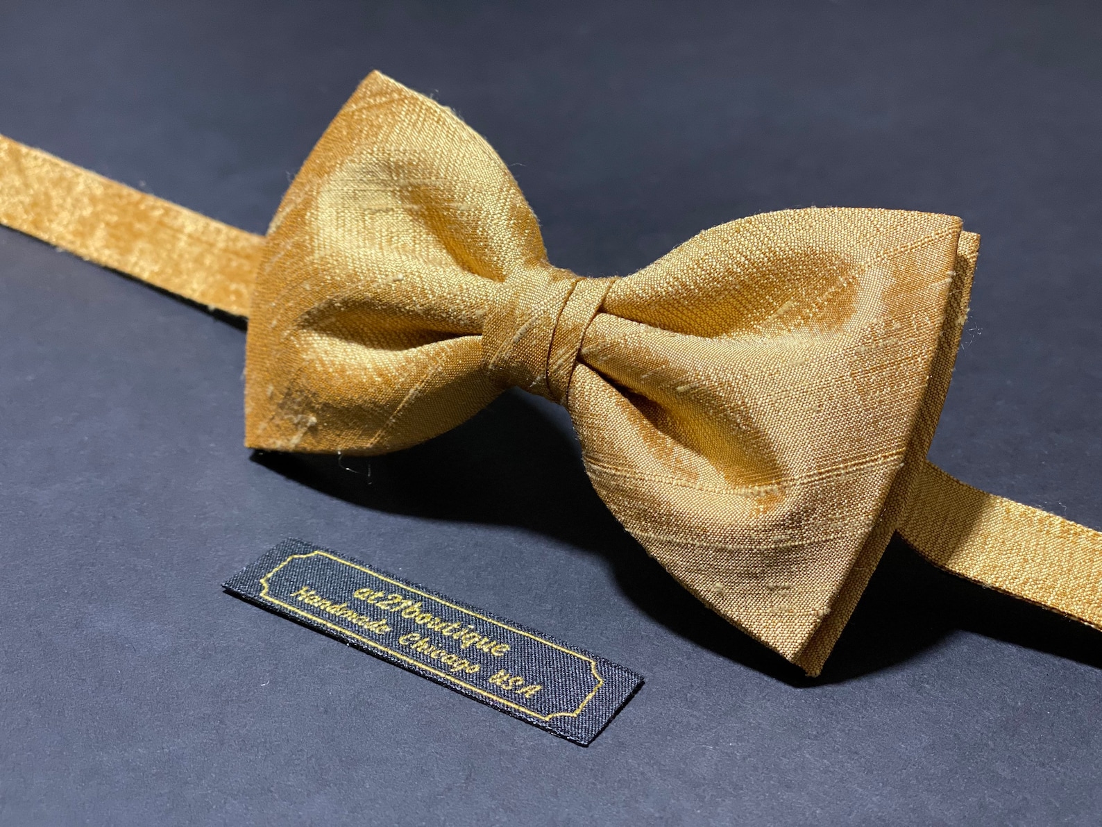 Bow Tie Gold Bow Tie Silk Gold Bow Tie Wedding Bow Tie Bow Tie | Etsy