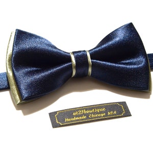 Navy Blue and Sage BowTie Wedding BowTie Satin and Silk Bow Tie for Men Gift for Men Gift Gift Tie Prom Party Bow Tie Gift Groom Groomsman