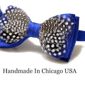 Royal Blue Bow Tie Mens Bow Tie With feathers Wedding Bow Tie BowTie for Men Gift Genuine Feather BowTie Feathered Royal Blue Bowtie Feather