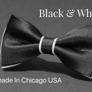 Black & White Mens Bow Tie Exclusive Black Tie best for Wedding Groomsmen Groom Gift Our Handmade Tie Bows in different colors available