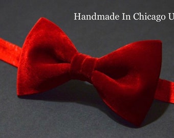 Mens Bow Tie Red Velvet Bow Tie Wedding Bow Tie BowTie for Men Gift for Men Gift for Dad Velvet Bow Tie Gift for Husband Velvet BowTie Tiebo