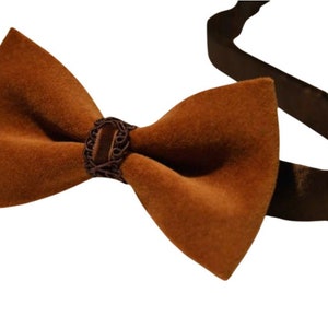 Father and Son set of Bow ties from Velvet Tie bow Brown Bow Tie Wedding for Men Gift for Men Gift for Dad Velvet Bow Tie Gift for Husband