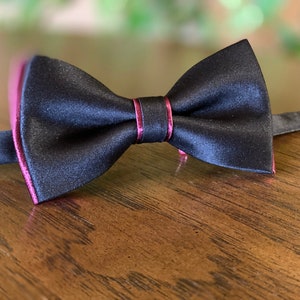 Black and Burgundy Tie Wedding Bow Tie Satin BowTie Bow Tie Party Prom Tie Bow Groom Groomsmen Wedding Handmade bow tie gift all occasions