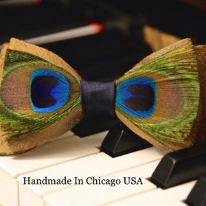 Mens Bow Tie Bronze Bow Tie Peacock Feather Bow Wedding Bow Tie Bow Tie for Men Gift for Men Gift for Dad Gift Gift for Husband Silk Bow Tie