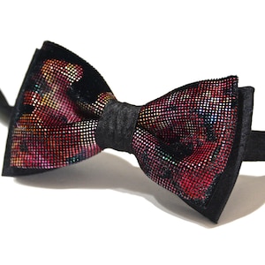 Black Mens Bow Tie Velour and silk Wedding Bow Tie Extravaganza Mens Bow Tie Bow Tie for Men Gift for Men Sylvester Tie Bow Tie for Grooms