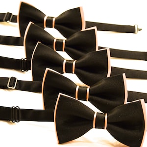 Black and Dusty Rose or Metelic Rose Gold Bow Ties best for wedding. Weddind set available Groomsmen or Groom. Choose Your quantity
