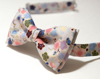 Mens Bow Tie Cotton Bow Tie Bow Tie for men Wedding Bow Tie BowTie for Men Gift for Men Gift for Husband Bow Tie with Flowers Bowtie