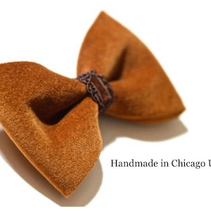 Mens Brown Velvet Bow Tie: Handmade Wedding Bowtie
