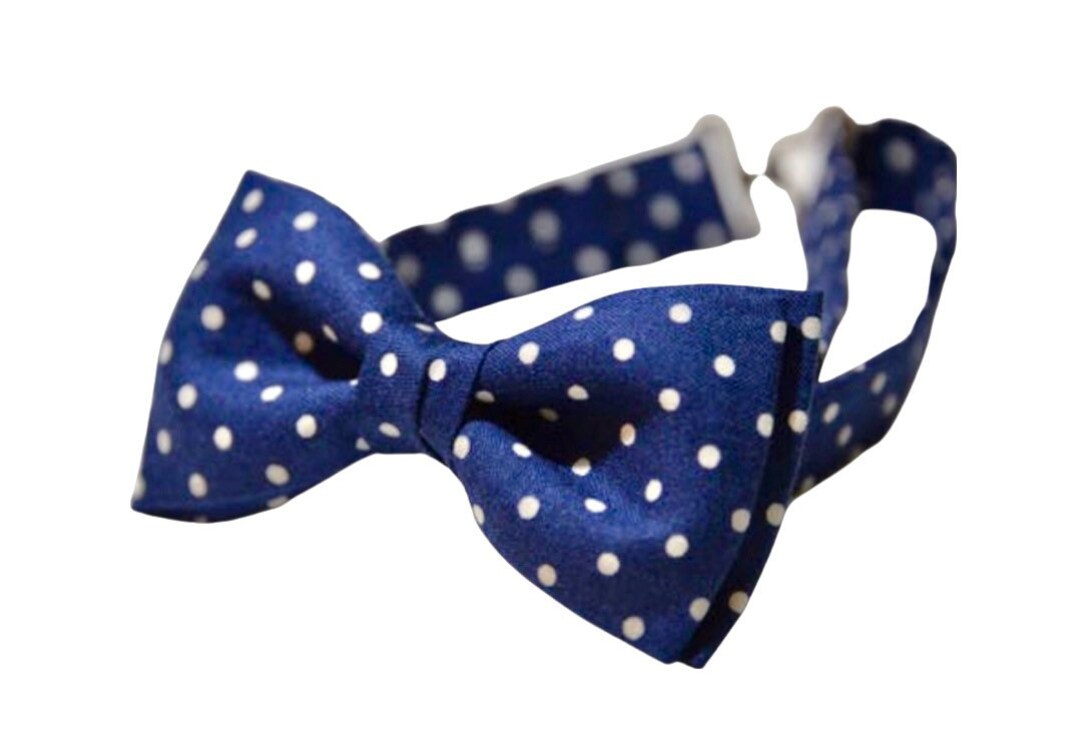 Children Bow Tie Navy Blue Polka Dots Kids Bow Tie Bow Tie for Child
