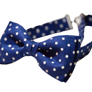 Children Bow tie Navy Blue polka dots Kids Bow Tie Bow Tie For Child Toddler Bow Tie Kids Bowtie Tie Bow For Kids Gift for Son Children Gift