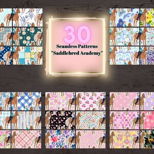 Naadloos Patroon "Saddlebred Academy"