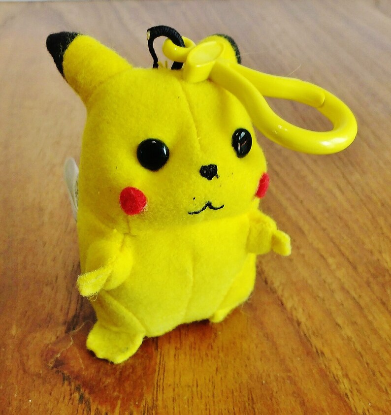 Vintage Nintendo Pikachu Pokemon Plush Backpack Clip Keychain Etsy