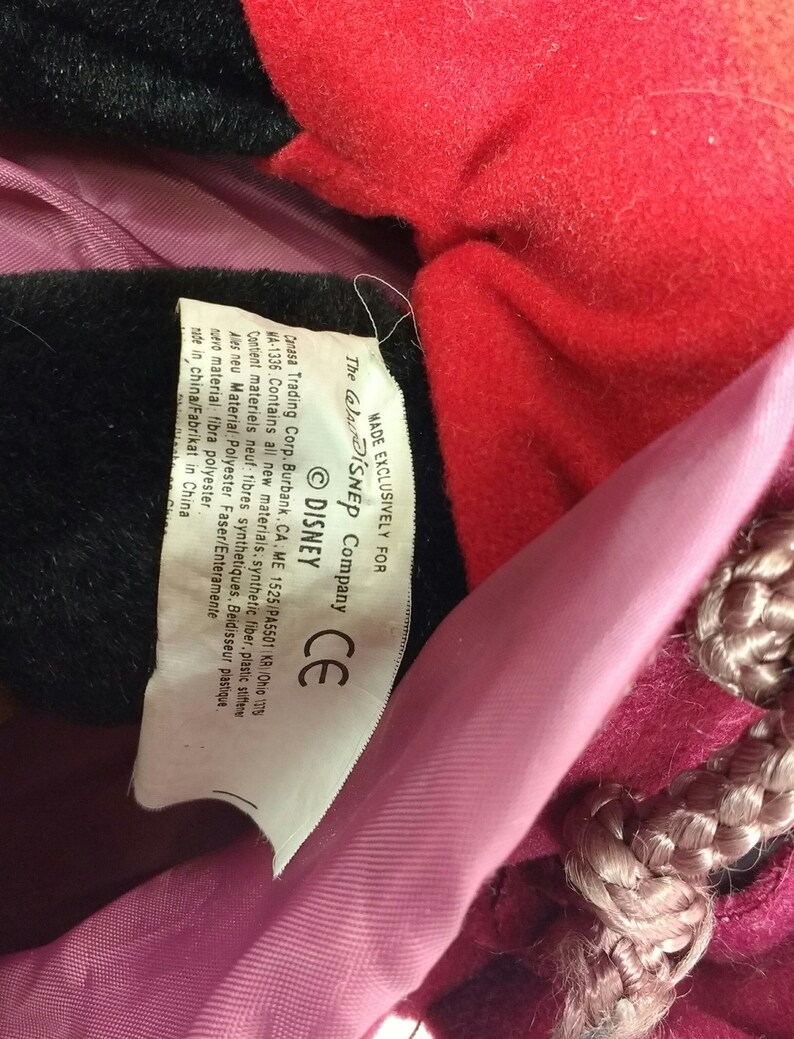Disney tag on plush doll.