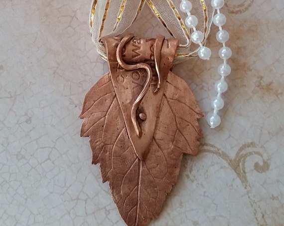 Copper Leaf Holiday Ornament (#2)