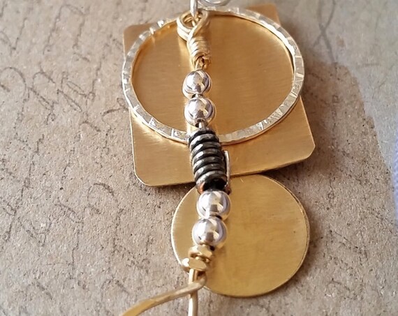 Multi-Layer Bronze, Silver and Gold Slide Pendant