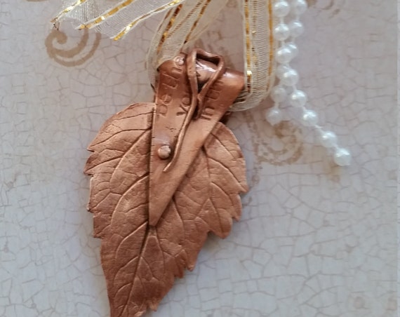 Copper Leaf Holiday Ornament (#4)