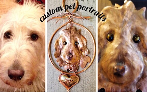 Custom Pet Portraits in Copper, Hand Crafted from Your Pet's Photo, One of a Kind, Unique, Great Gift for Pet Lovers, Copper Witch Designs